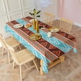 thumbnail image 2 of Blue and Brown Geometric Pattern Rectangle Tablecloth 60"x102",Waterproof Polyester Rectangle Table Cloth, Wipeable Spillproof Polyester Tablecloth for Dining, Camping, Indoor and Outdoor, 2 of 6