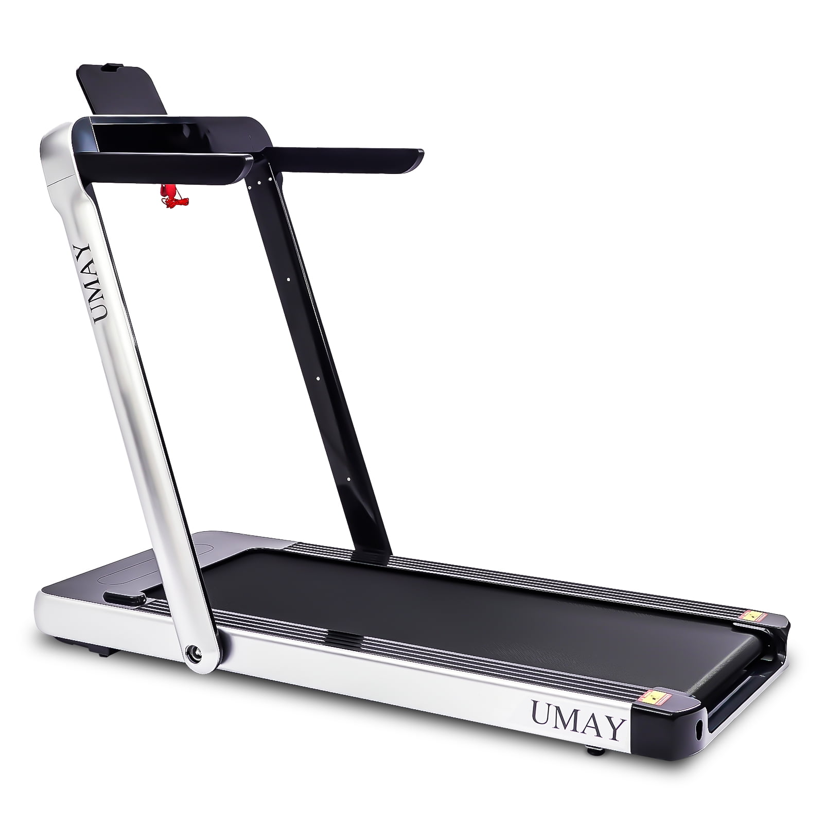 UMAY Folding Treadmill for Home with 4 inch LCD Display 2.0 HP Motorized Running Machine with SPAX APP Control Bluetooth Speaker phone Holder