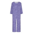 thumbnail image 3 of Pjs Women Matching Pajama Set for Women Pajamas Ladies' Gradient Printed Casual Top Pants Pajama Set, 3 of 3
