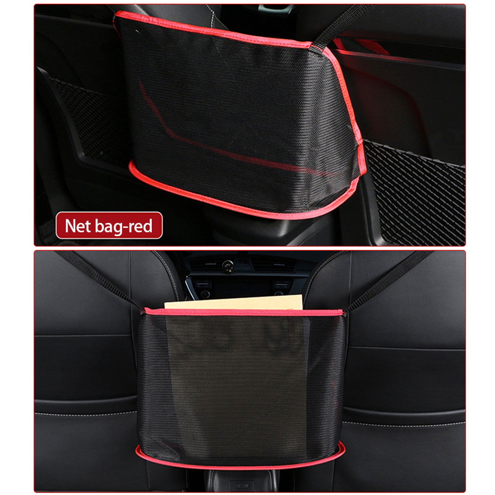 BYGD Car Net Pocket Handbag Holder, Purse Holder for Car Between Seats  Leather Seat Organizer Mesh Large Capacity Bag for Car Seat Storage and Net