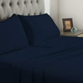 thumbnail image 2 of Split-California King Bed Sheet Set (5-Pieces) Adjustable Bed Sheets - 800 Thread Count 100% Egyptian Cotton - 21" Deep Pocket of Fitted Sheet -(Split California King, Navy Blue Solid), 2 of 8