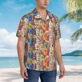 thumbnail image 5 of Xecao Funny Dogs Family print Hawaiian shirt - a stylish short-sleeve button-down for men, perfect for casual beach and tropical outings., 5 of 9