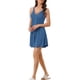 thumbnail image 4 of INSPIRE CHIC Camisón sin mangas para mujeres, lencería, vestido de pijama suave con escote en V, mini slip, XS, azul, 4 of 6