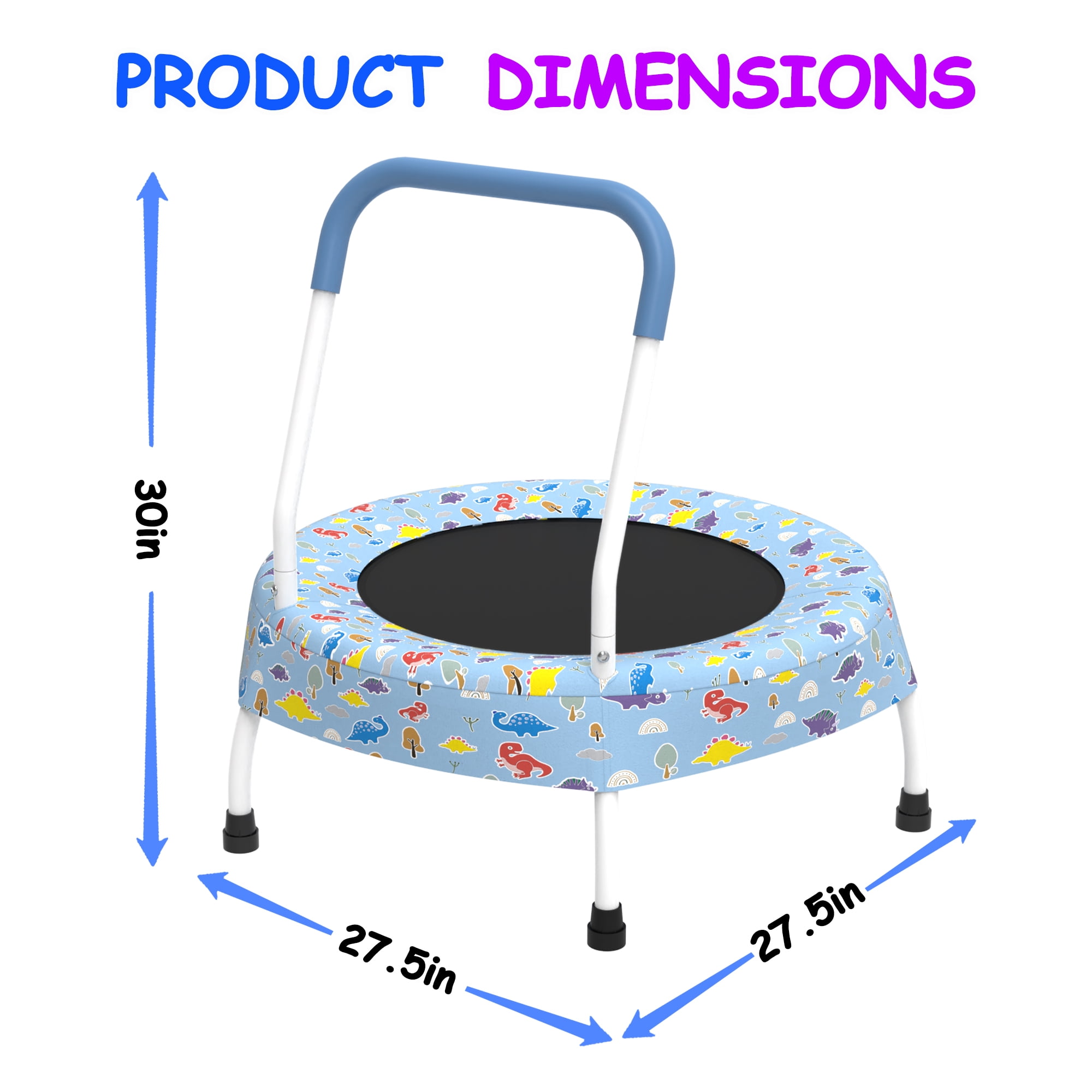 CZBZ Toddler Trampoline for Kids, Mini Trampoline with Handle, Indoor Trampoline for Kids Ages 1-6, Small Rebounder Trampoline, Round Trampoline for Boy Girl Gift, Easy to Assemble