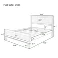 thumbnail image 6 of Euroco Mid-Century Wood Full Size Platform Bed with Headboard and Wood Slat Support, No Box Spring Needed, White, 6 of 9