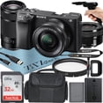 thumbnail image 1 of Sony Alpha a6400 Mirrorless Digital Camera with E PZ 16-50mm + E 55-210mm OSS Lens + SanDisk 32GB Card + Case + ZeeTech Accessory Bundle, 1 of 9