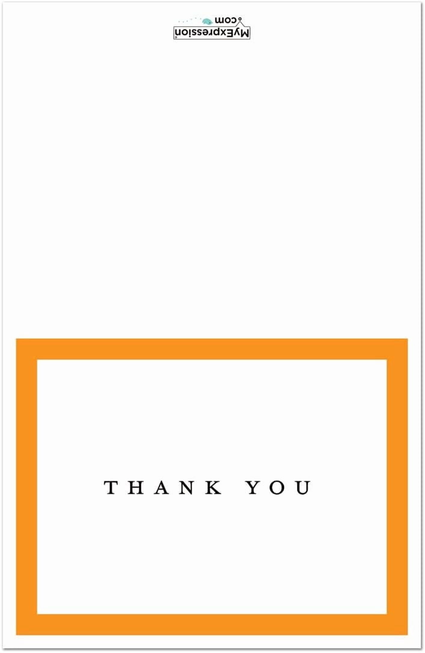 50 Simple Border Thank You Cards (Orange)