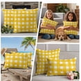 thumbnail image 4 of Yellow Plaid Outdoor Pillow Covers 24x24 Set of 2,Waterproof Patio Throw Pillowcase Protectors,Watercolor Grid Checker Gingham Farmhouse Decorative Pillow Shams Cushion Covers for Seat Bed Couch Sofa, 4 of 8