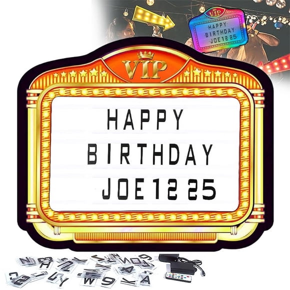 Letrero LED con forma de carta para servicio de botellas VIP