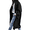 Black, variant on Women's Black Wool Blend Notched Collar Double Breasted Long Sleeve Trench Coat Oversized Midi