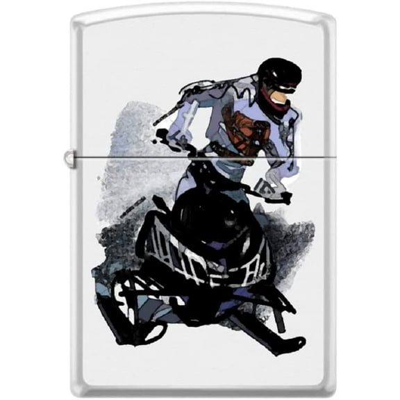Zippo Lighter-Snowmobiles Winter White Matte Windproof Lighter #Z5532