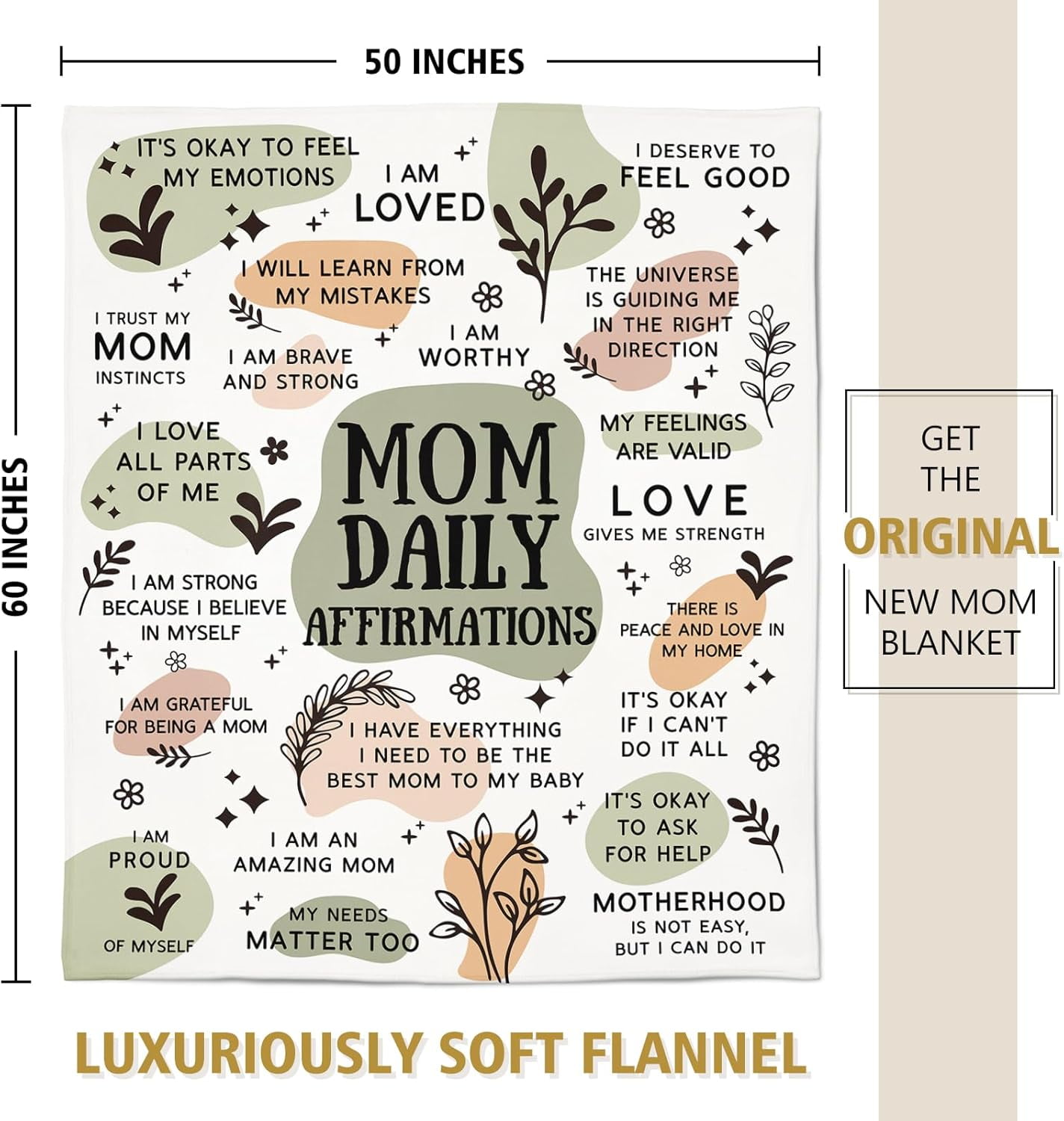 New Mom Gifts for Women Blanket, Postpartum Gender Reveal Mothers Day Birthday Gifts for Girl, Boy Mom