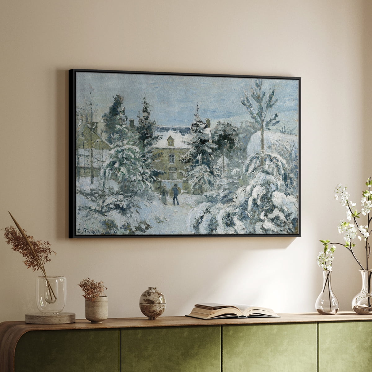 Vintage Landscape-CCXC By Wexford Home Framed in Black Wood Gallery Wrapped Canvas 17 in. x 25 in.