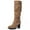 Taupe, variant on Pennysue Women's Fashion Knee High Boots With Chunky Heel Winter Warm Size Zippers Boots With Buckle Design Size 8.5M