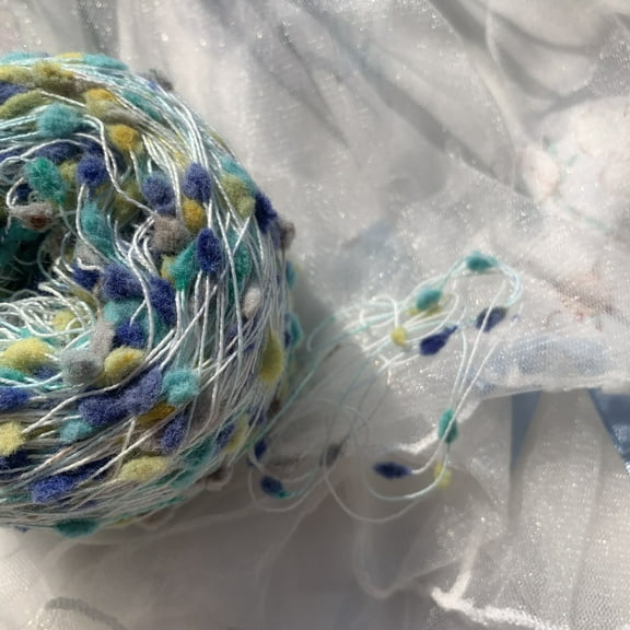 Zhuge Soft Plush Wool-Acrylic Fancy Loop Yarn with Little Pom-Pom Accents, Crochet & Knitting(50g,A82)