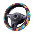 thumbnail image 2 of Rateoe Abstract Color Splash Pattern Elastic Stretch Steering Wheel Cover, Universal 15 inch, Microfiber Breathable , Anti-Slip, Odorless, Easy Carry, 2 of 6
