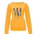 thumbnail image 4 of ZKCCNUK Women's 2025 Autumn Winter Casual Crewneck Feather Sweatshirt Long Sleeve Loose Pullover Tops, 4 of 4