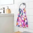 thumbnail image 3 of Yayeee 2 Pack Hand Towels for Bathroom 100% Cotton 16" x 28" Soft Absorbent Kitchen Towel, Purple Colorful Circles, 3 of 7