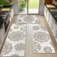 thumbnail image 6 of MeyJey Vintage Kitchen Rug Set, 3 Piece Non-Slip Kitchen Mat Machine Washable Runner Rug for Home Floor and Living Room, Brown/Cream, 6 of 15