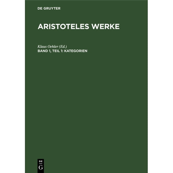 Kategorien, (Hardcover)