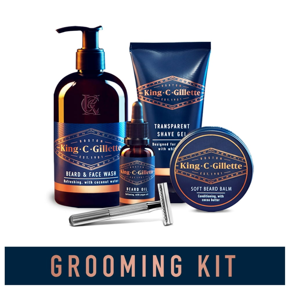 King C. Gillette Men's Beard Care Kit with Double Edge Safety Razor