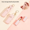 thumbnail image 3 of 2pcs Chapstick Keychain Holder 6 Inch PU Leather Lipstick Organizer Holder with Keychain Mini Lip Balm Travel Storage Case Portable Snap-On Lip Balm Sleeves for Women Gift Pink DIY Making, 3 of 9