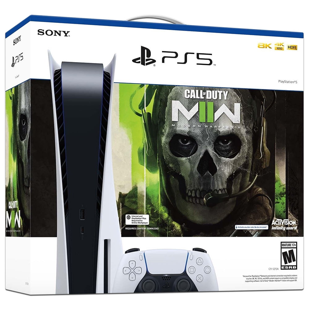 Consola PlayStation Sony Versión Estándar 825 GB SSD NVMe Unidad Óptica  Blu-Ray 4K Call of Duty Modern Warfare II