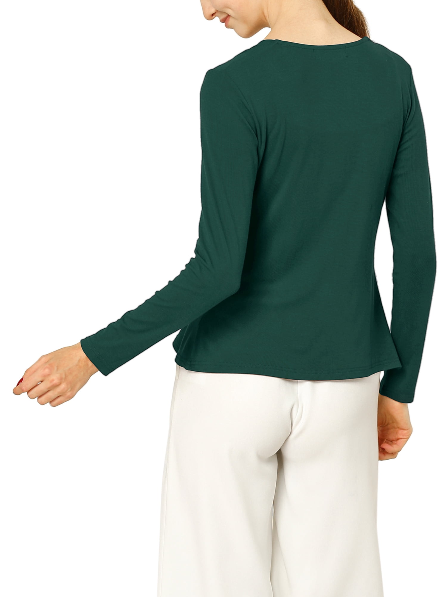 DARING DIVA Women's Tie Front Ruffled Hem Crop Knit Cardigan S Green