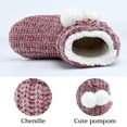 thumbnail image 4 of LORDFON Women's Chenille knitted House Slippers with Cute Pom Poms,Cozy Winter Warm Plush Lining Womens Boot Slippers Memory Foam Indoor Shoes, 4 of 7