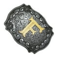 thumbnail image 3 of tredstone Western Cowboy Golden Initial Letter A-Z Metal Belt Buckle Men's Accessory F, 3 of 9