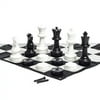 MegaChess Outdoor Chess Set Giant with 16" King Bundle, Mat & Checkers Set