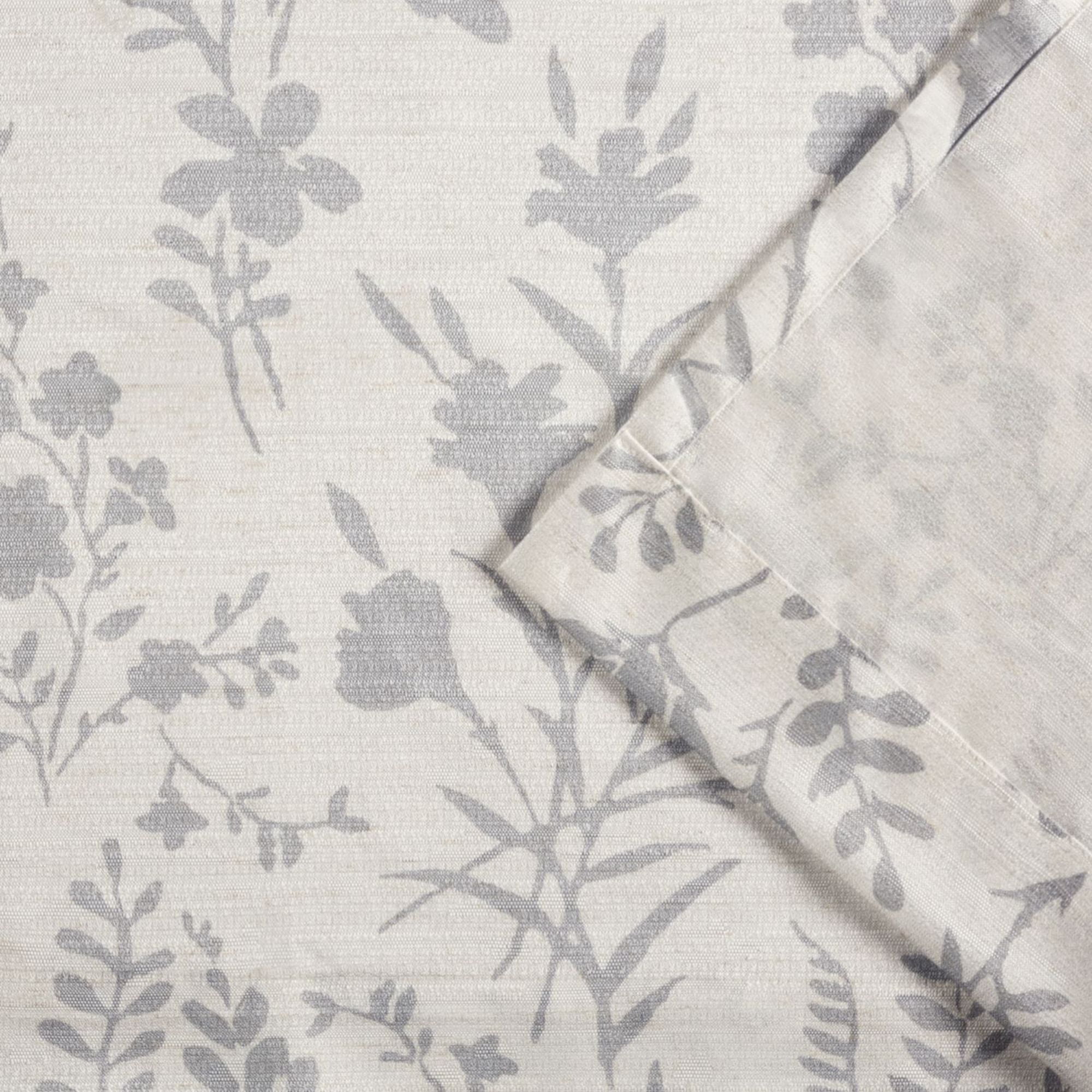 Exclusive Home Silhouette Floral Light Filtering Grommet Top Curtain Panel Pair, 54"x84", Light Grey, Set of 2
