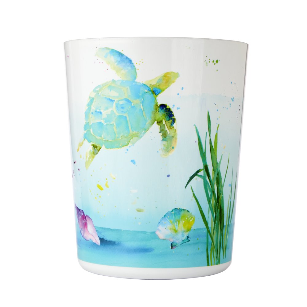Mainstays Watercolor Ocean Wastebasket