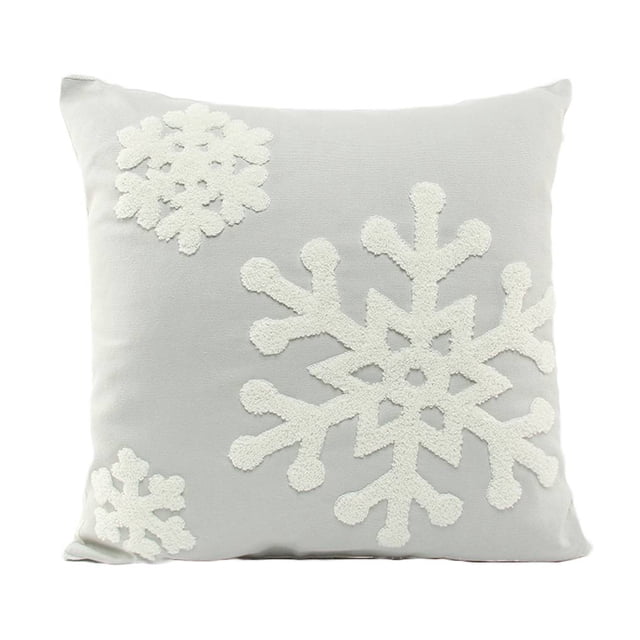 Crewel Snowflake Patterns Algodón Transpirable Funda de almohada suave Funda de almohada decorativa navideña sidaley JJ15966-04