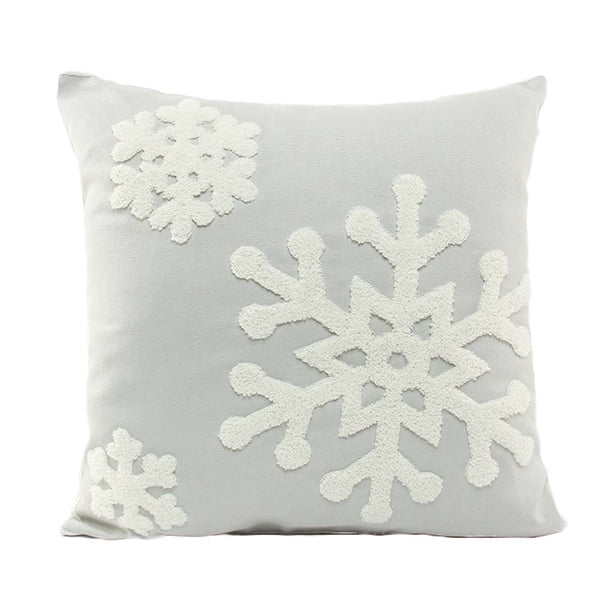 Crewel Snowflake Patterns Algodón Transpirable Funda de almohada suave Funda de almohada decorativa navideña sidaley JJ15966-04