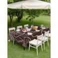 thumbnail image 4 of Outdoor Tablecloths with Umbrella Hole & Zipper, Brown Flowers 54x80 Inch Tablecloth Rectangle, Spring Floral Botanical Modern Art Waterproof Table Cloth, Patio/Pool/Picnic Table Covers, 4 of 8