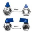 thumbnail image 3 of TOP-MAX 304 Stainless Stee Mini Ball Valve Female × Male Thread Thread Ball Valve for Oil Water Gas Silver and Blue (DN20 3/4''), 3 of 8