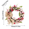 thumbnail image 3 of Tulips Wreath for Front Door,16/18 in Artificial Wreath with Tulip and Green Leaves,Spring Summer Floral Wreaths,Spring Door Garlands,Artificial Flowers Wreaths, 3 of 8