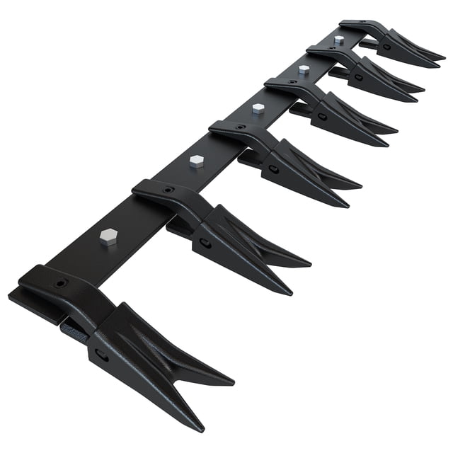 Bucket Tooth Bar, 49''Heavy Duty Tractor Bucket for Sub-Compact Tractor Loader,for Efficient Soil Excavation and Bucket Protection,Fits Bucket Cutting Edges Sized 1/2",Easy No-Drill Installation