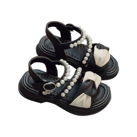 

Akiihool Dressy Sandals Baby Girl Wide Width Girls and Toddlers Freya Gladiator Sandal (Black 2.5)