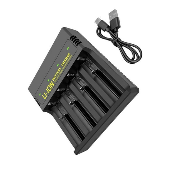 MOMOJIA 4Slot 18650 Battery Charging Box for 18650/26650 21700/16340 14500/18500 10400/16650 14650/18350 3.7V Lithium Batteries