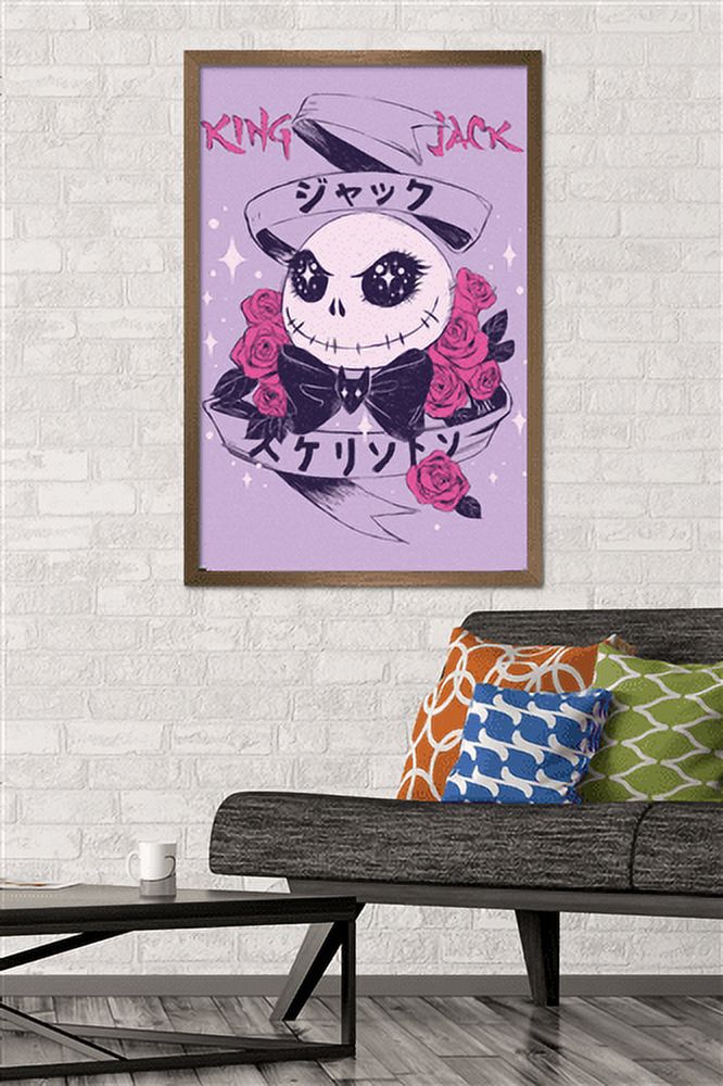 Disney Tim Burton's The Nightmare Before Christmas - Japanese Jack Wall Poster, 22.375" x 34", Framed