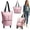 B512_Pink 16.92x18.89in, variant on FURNIX Stripe Foldable Rolling Utility Cart with Telescopic Handle,Expandable Collapsible Wheeled Grocery Bag for Supermarket Travel Shopping and Storage