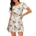 thumbnail image 1 of Easygdp Little Birds Camisón de manga corta para mujer, informal, estampado, 1 of 6