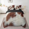 thumbnail image 2 of Castle Fairy Teenagers Vintage Cow Print Twin Bedding Sets 7-Piece,Rustic Farmhouse Animal Bedding Comforter Set Microfiber,Western Theme Breathable Sheet Sets,Ultra Soft Home Decor,Reversible, 2 of 8