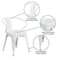 thumbnail image 2 of White Metal Indoor-Outdoor Chair with Arms, 2 of 8