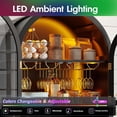 thumbnail image 3 of Conate 70" Tall Arched Kitchen Pantry Cabinet with LED Light, Fluted Storage Cabinets with Stemware Rack, Glass Doors for Dining Room & Living Room, 3 of 7