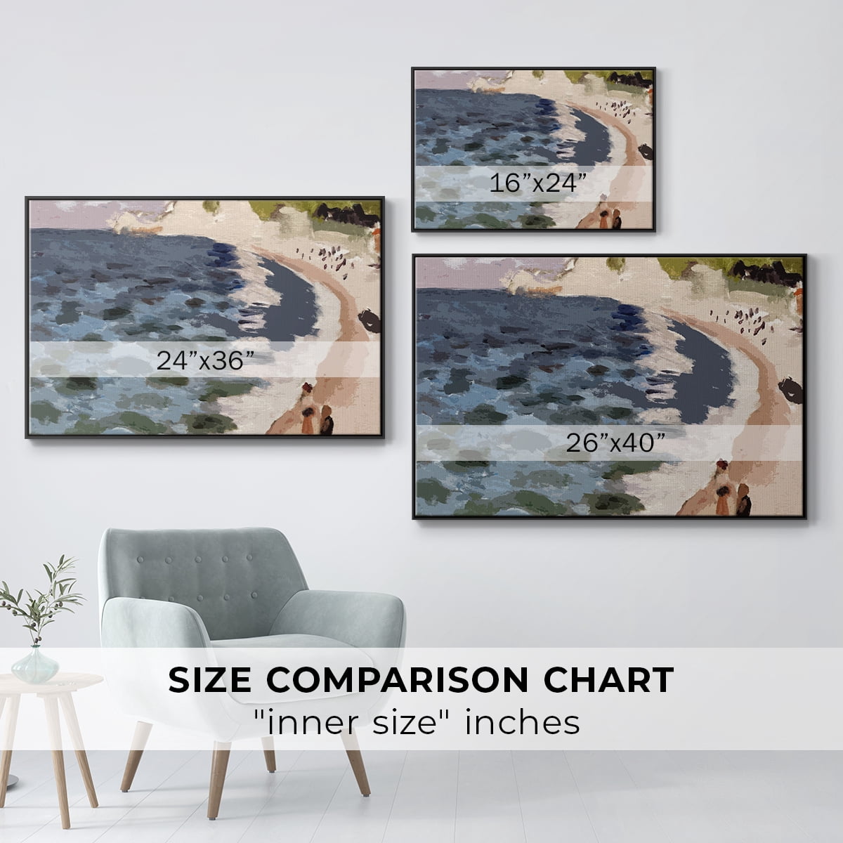 Vintage Landscape-CXXXII By Wexford Home Framed in Black Wood Gallery Wrapped Canvas 25 in. x 37 in.