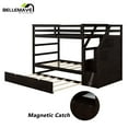 thumbnail image 2 of BELLEMAVE Twin over Twin Bunk Beds , Twin Size Bunk Bed with Trundle, Storage Stairs and Full-Length Guardrail, Wood Bunk Bed , Tenns(Espresso), 2 of 9