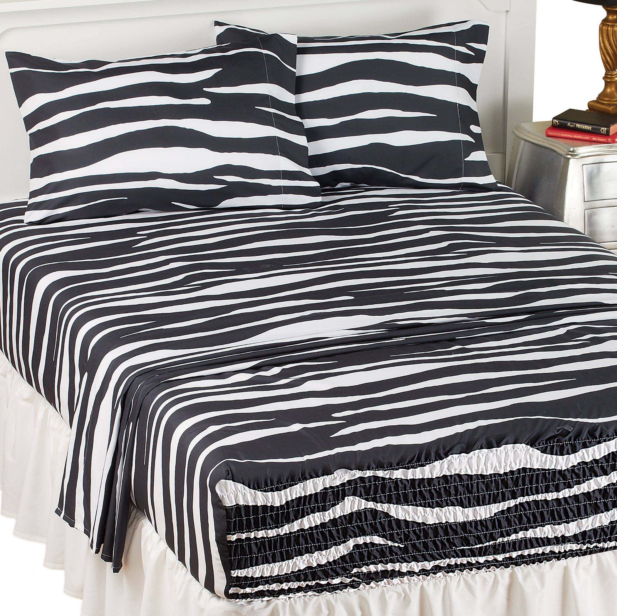 Details about   Wild Pink Jungle Exotic Zebra Stripes Animal Print King Bed Sheet Set 
